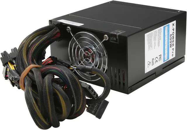 Alt view image 3 of 6 - hec X-Power Pro 600 600W Continuous @ 40°C ATX12V V2.2 SLI Ready CrossFire Ready Power Supply
