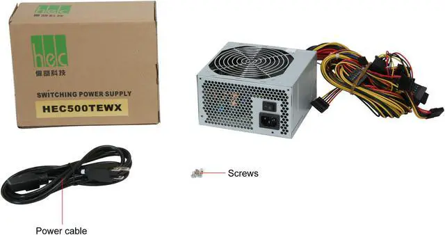 Alt view image 7 of 7 - hec HEC500TEWX 500 W ATX12V Ver2.2 80 PLUS Certified Active PFC Power Supply - OEM