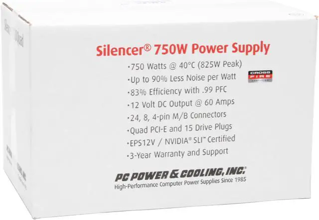 Alt view image 8 of 8 - PC Power and Cooling S75CF 750 W EPS12V SLI Certified CrossFire Ready 80 PLUS Certified Active PFC Power Supply
