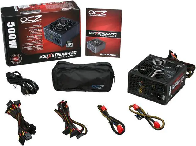 Alt view image 7 of 7 - PC Power & Cooling ModXStream Pro Series 500 Watt 80+ Semi-Modular Active PFC Performance Grade ATX PC Power Supply (OCZ500MXSP)
