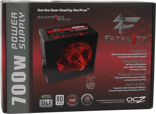 Alt view image 11 of 11 - OCZ Fatal1ty OCZ700FTY 700 W ATX12V / EPS12V SLI Ready CrossFire Ready 80 PLUS Certified Active PFC Power Supply