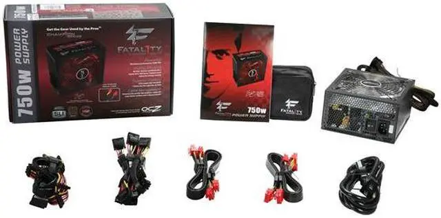 Alt view image 7 of 7 - PC Power & Cooling Fatal1ty Gaming Series 750 Watt 80+ Bronze Semi-Modular Active PFC Performance Grade ATX PC Power Supply (OCZ750FTY)