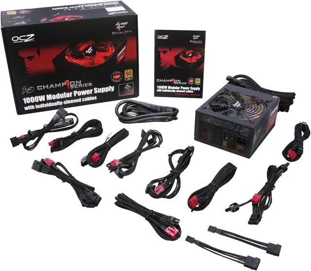 Alt view image 7 of 7 - PC Power & Cooling Fatal1ty Gaming Series 1000 Watt 80+ Gold Semi-Modular Active PFC Performance Grade ATX PC Power Supply (OCZ-FTY1000W)