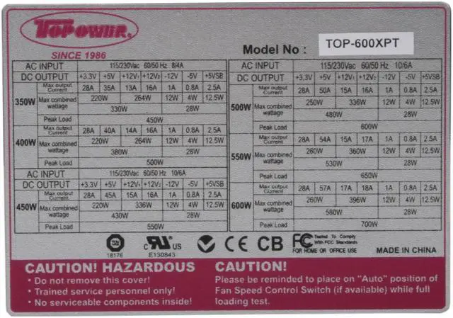 Alt view image 3 of 7 - TOPOWER XPT Series TOP-600XPT 600 W ATX12V Power Supply
