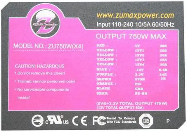 Alt view image 11 of 13 - TOPOWER ZU-750W 750 W ATX12V v2.2 / EPS12V v2.91 SLI Certified Active PFC Power Supply