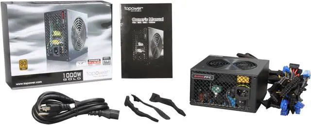 Alt view image 7 of 7 - TOPOWER TOP-1000WG 1000 W ATX12V v2.3 80 PLUS GOLD Certified Active PFC Power Supply