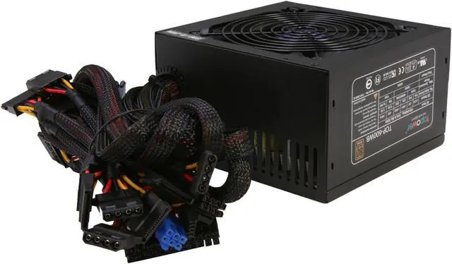 Alt view image 4 of 7 - TOPOWER TOP-600WB 600 W ATX12V v2.3 SLI Ready CrossFire Ready 80 PLUS BRONZE Certified Active PFC Power Supply