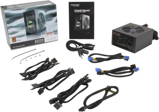 Alt view image 7 of 7 - TOPOWER Nano Series TOP-800WB 800 W ATX12V v2.3 SLI Ready CrossFire Ready 80 PLUS BRONZE Certified Modular Active PFC Power Supply