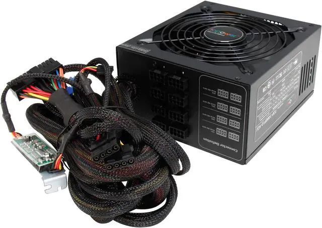 Alt view image 4 of 8 - TOPOWER TOP-1000P12-ADJ 1000W ATX12V/EPS12V Active PFC Power Supply, Support SLI and CrossFire, Semi-Modular Cable, Adjustable Voltages on Rails +3.3V, +5V, and +12V to Boost Gaming Performance