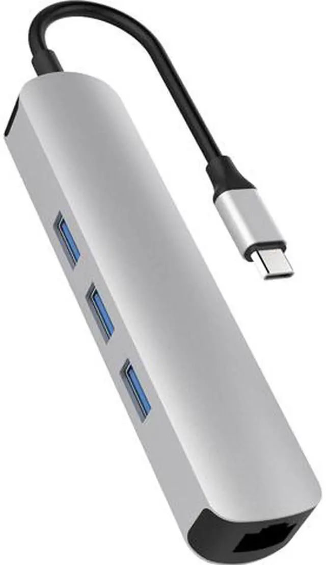 Main image of Sanho HyperDrive TUBE hd233b-silver 6-in-1 USB-C Hub, Universal USB-C Hub for MacBook, Chromebook, and PC