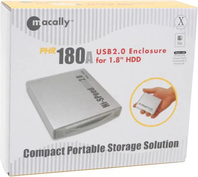 Alt view image 4 of 4 - macally PHR-180A Aluminum 1.8" IDE USB 2.0 External Enclosure