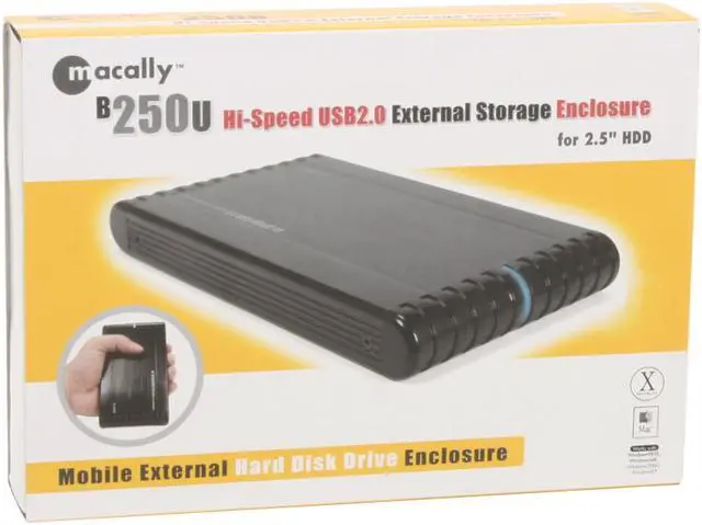 Alt view image 5 of 5 - Macally 2.5" USB 2.0 Mac External Storage Enclosure for 2.5"HDD Model B-250U-B