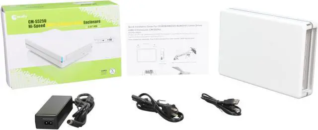 Alt view image 5 of 5 - macally CM-S525U Plastic 5.25" White SATA USB 2.0 Optical Drive Enclosure