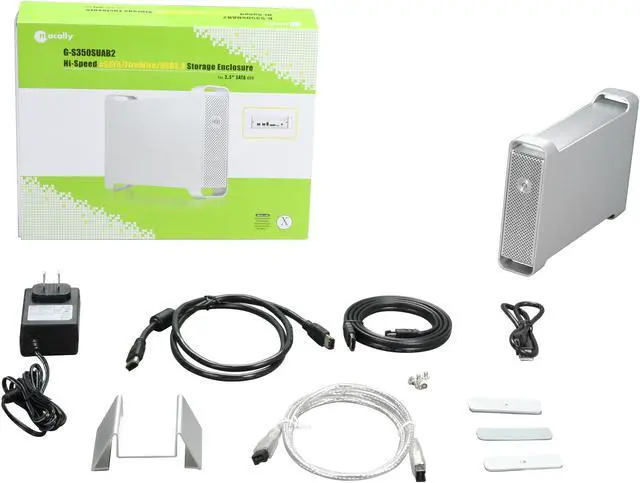 Alt view image 5 of 5 - macally G-S350SUAB2 Aluminum 3.5" Silver SATA I/II USB2.0 / eSATA / FireWire External Enclosure