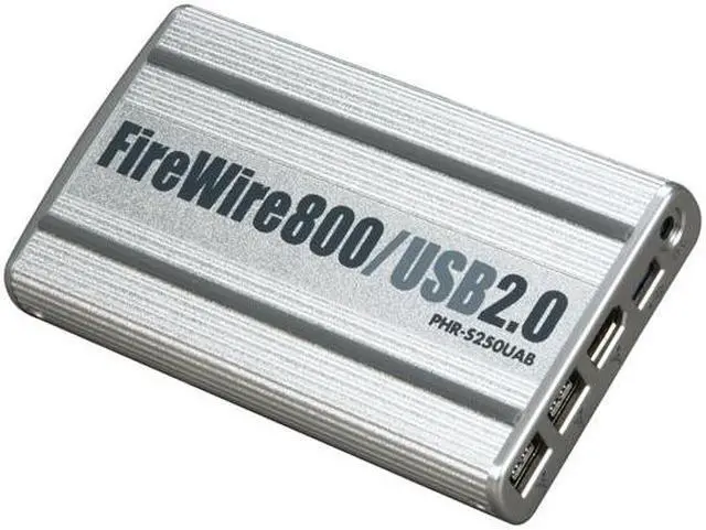 Main image of macally PHR-S250UAB Aluminum 2.5" Silver SATA USB 2.0 / 1394 External Enclosure