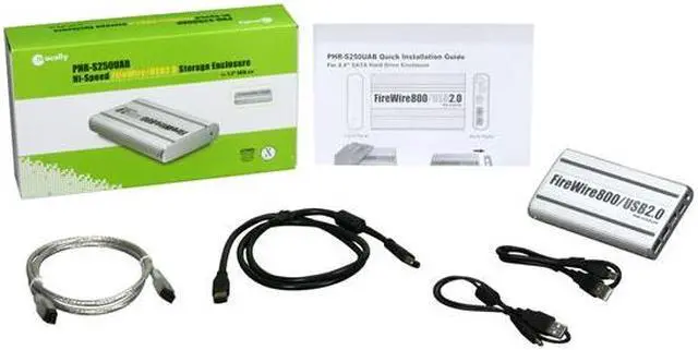 Alt view image 5 of 5 - macally PHR-S250UAB Aluminum 2.5" Silver SATA USB 2.0 / 1394 External Enclosure