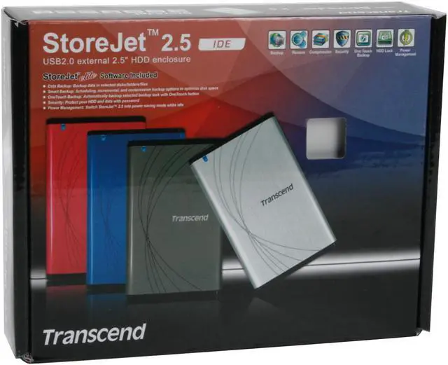Alt view image 8 of 8 - Transcend TS0GSJ25S 2.5" Silver IDE USB 2.0 External Enclosure