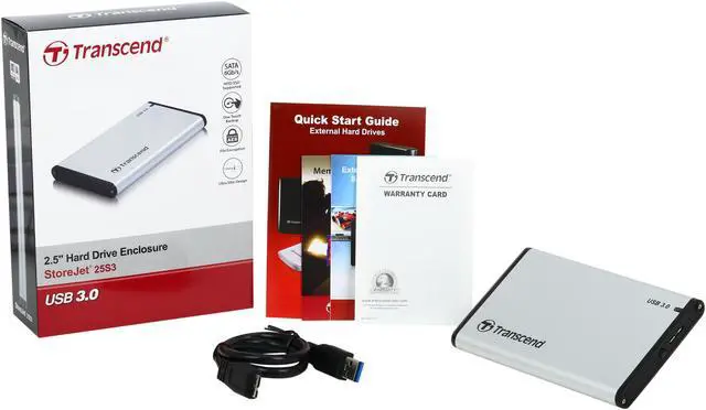 Alt view image 8 of 7 - Transcend TS0GSJ25S3 2.5" Silver SATA III 6Gb/s USB 3.1 Gen 1 (backward compatible with USB 2.0) External Enclosure