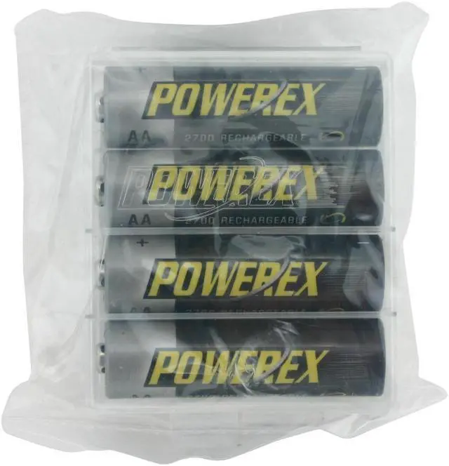 Main image of POWEREX MH-4AA270-BH 2700mAh 4-Pack AA NiMH Rechargeable Batteries (Made in Japan) w/Carrying Case