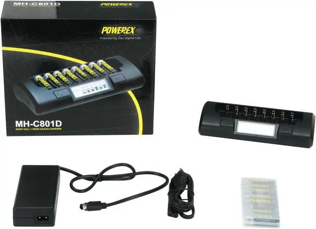 Alt view image 7 of 7 - POWEREX MH-C801D Eight Cell 1 Hour Charger w/ 2700mAh 8 x AA Rechargeable Batteries
