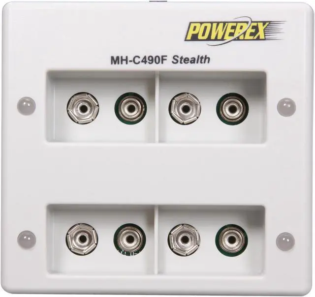 Alt view image 2 of 4 - POWEREX MH-C490F-DCW Stealth Two Hour Compact 4 Bank 9-Volt Charger w/ switching & Car adaptor