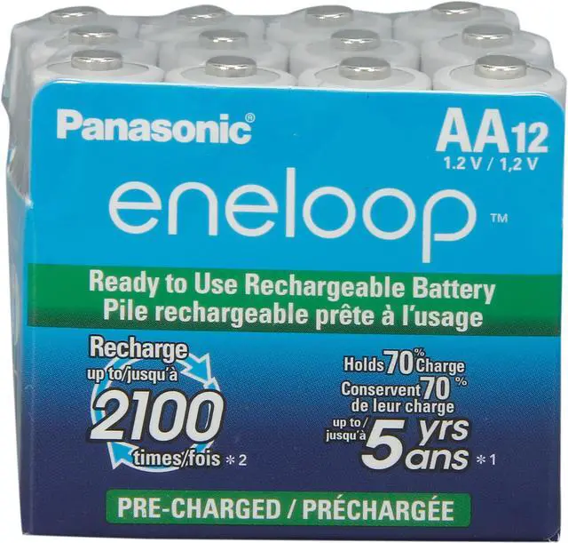 Alt view image 2 of 3 - Panasonic Eneloop AA 2000mAh 2100 Cycle Ni-MH Rechargeable Batteries 12 Pack