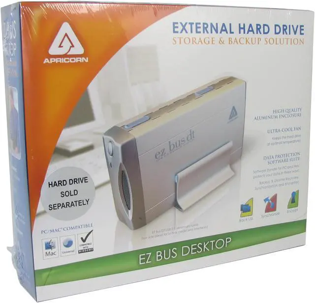 Alt view image 6 of 6 - APRICORN EZ-BUS-DTS-EKIT Aluminum 3.5" SATA USB 2.0 & eSATA External Enclosure