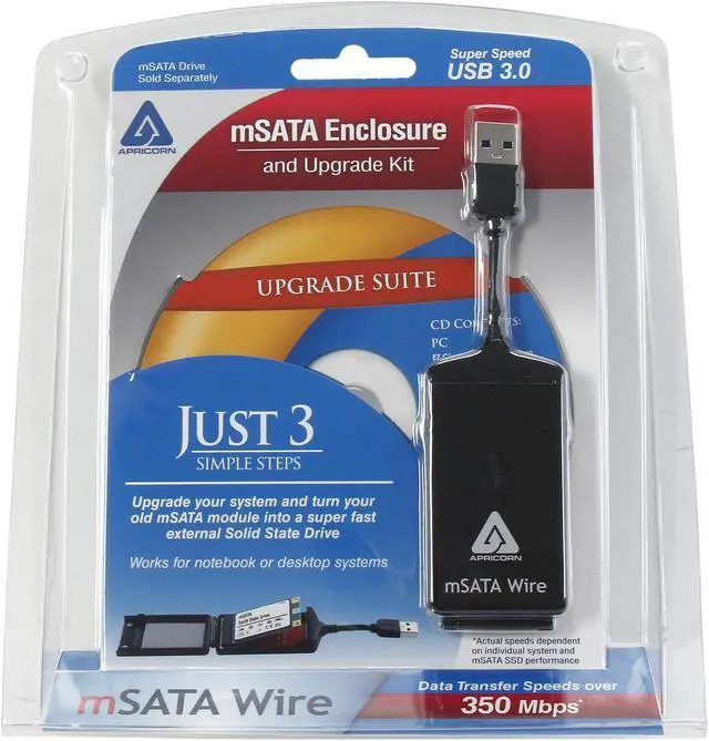 Alt view image 4 of 4 - APRICORN AMSW-USB3 mSATA Enclosure and Upgrade Kit