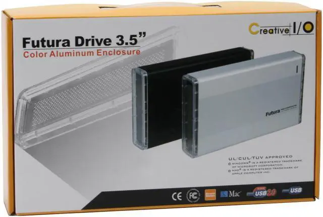 Alt view image 6 of 6 - Koutech IO-EEU328-B Aluminum 3.5" Black IDE USB 2.0 External Enclosure w/ One-Button Backup