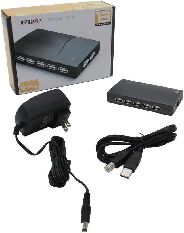 Alt view image 5 of 5 - Koutech IO-HU1301 13-Port Hi-Speed USB 2.0 External Hub (w/USB iCharge @ 2.1A)