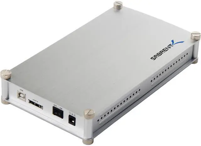 Main image of SABRENT ECS-STU35 Aluminum 3.5" Supports Standard 3.5" Serial ATA or IDE Hard Drives USB 2.0 White External Enclosure