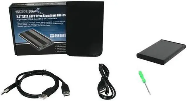 Alt view image 5 of 5 - SABRENT EC-25HSU Aluminum 2.5" Black SATA USB 2.0 & eSATA External Enclosure