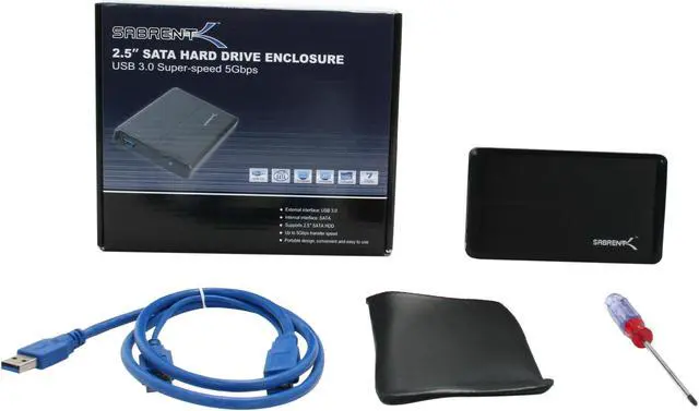 Alt view image 6 of 6 - SABRENT EC-3025 Aluminum 2.5" Black SATA I/II USB 3.0 Hard Drive Enclosure