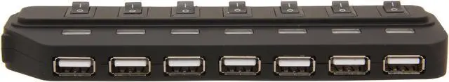 Alt view image 2 of 6 - Sabrent  USB-H7PS 7-port USB 2.0 Hub and Stand-Alone USB Charging Station with AC Adaptor