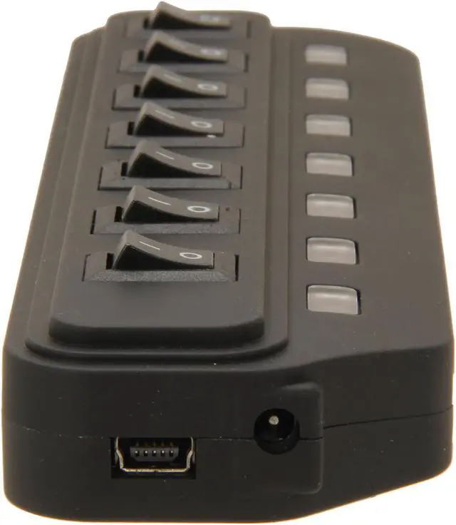 Alt view image 3 of 6 - Sabrent  USB-H7PS 7-port USB 2.0 Hub and Stand-Alone USB Charging Station with AC Adaptor