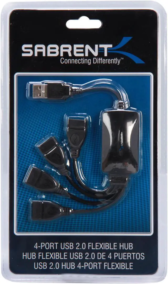 Alt view image 3 of 3 - SABRENT HB-CHHB 4-Port USB2.0 Hub - Flexible Liberator Cable