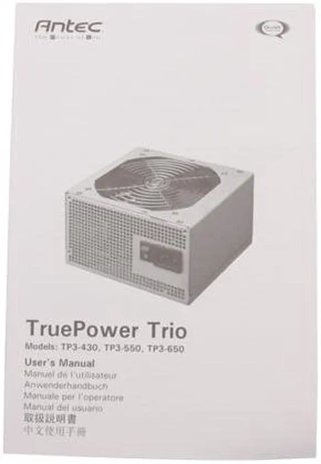 Alt view image 9 of 10 - Antec True Power Trio TP3-650 650 W ATX12V SLI Certified CrossFire Ready Active PFC Power Supply with Three 12V Rails