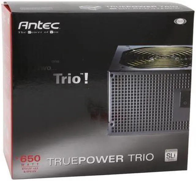 Alt view image 10 of 10 - Antec True Power Trio TP3-650 650 W ATX12V SLI Certified CrossFire Ready Active PFC Power Supply with Three 12V Rails