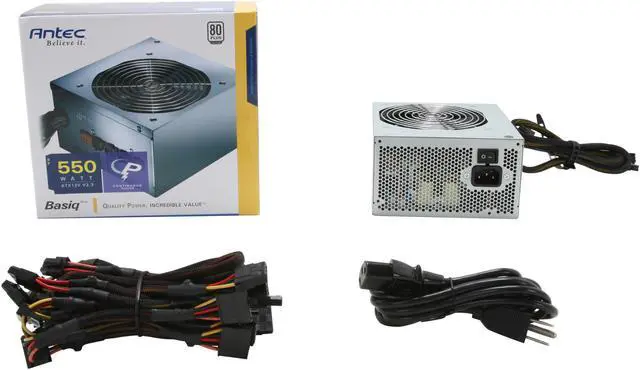 Alt view image 8 of 7 - Antec BP550 Plus 550W Continuous Power ATX12V V2.2 80 PLUS Certified Modular Active PFC Power Supply - Intel Haswell Fully Compatible