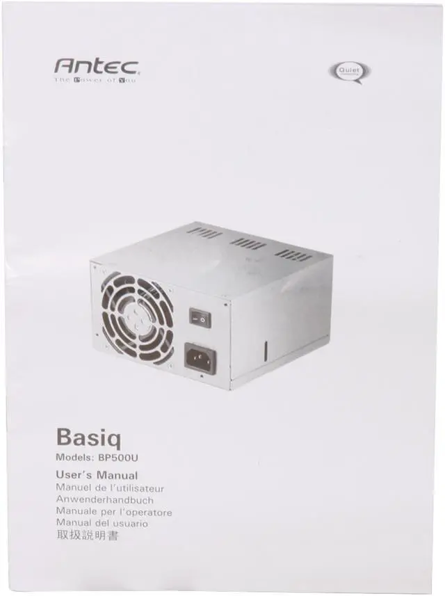 Alt view image 8 of 8 - Antec Basiq BP500UB 500 W ATX12V Version 2.01 Active PFC Power Supply - OEM