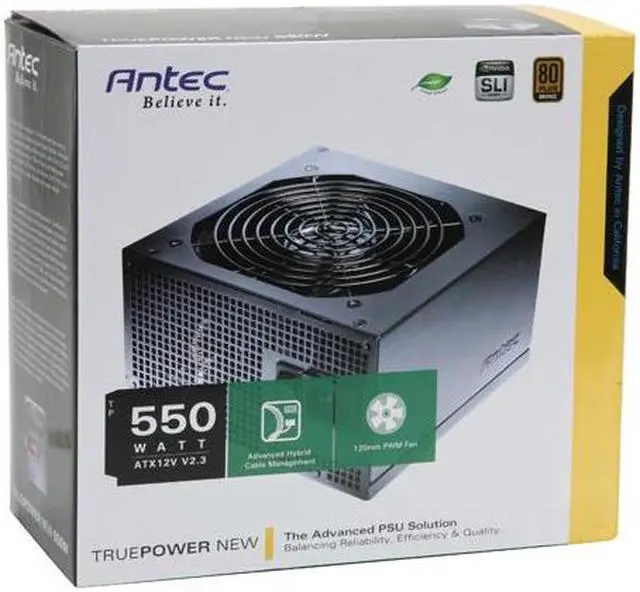 Alt view image 10 of 10 - Antec TruePower New TP-550 550W Continuous Power ATX12V V2.3 / EPS12V V2.91 SLI Certified CrossFire Ready 80 PLUS BRONZE Certified Active PFC "compatible with Core i7/Core i5" Power Supply