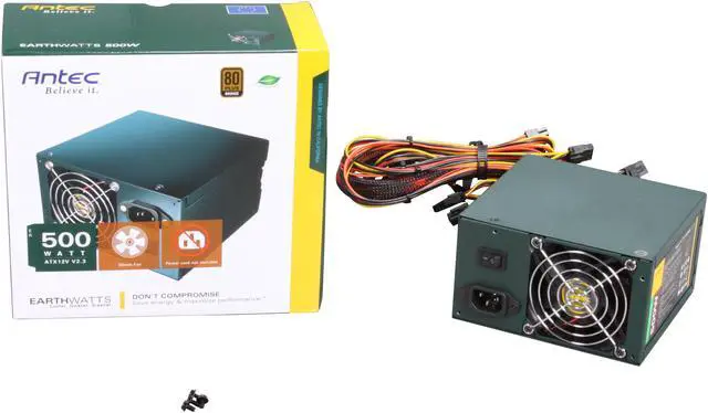 Alt view image 6 of 6 - Antec EarthWatts EA-500D Green 500 W ATX12V v2.3 / EPS12V 80 PLUS BRONZE Certified Active PFC Power Supply