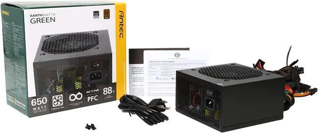 Alt view image 8 of 7 - Antec EarthWatts EA-650 GREEN 650W ATX12V v2.4 SLI Ready CrossFire Certified 80 PLUS BRONZE Certified Active PFC Power Supply - Intel Haswell Fully Compatible