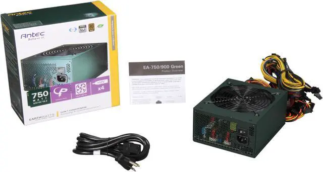 Alt view image 7 of 7 - Antec EarthWatts Series EA-750 Green 750 W ATX12V v2.3 SLI Certified CrossFire Certified 80 PLUS BRONZE Certified Active PFC Continuous Power Supply
