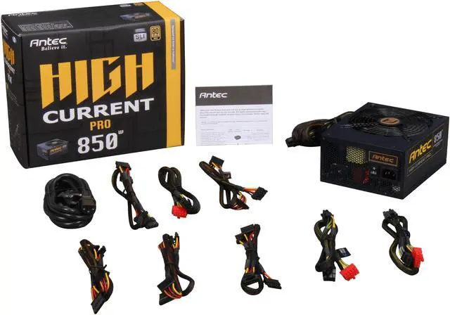 Alt view image 7 of 7 - Antec High Current Pro HCP-850 850W TX12V v2.3 / EPS12V v2.92 SLI Certified CrossFire Certified 80 PLUS GOLD Certified Modular Active PFC Power Supply - Intel Haswell Fully Compatible