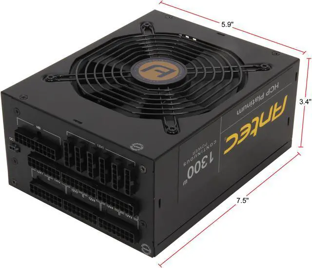 Alt view image 4 of 7 - Antec HCP-1300 Platinum 1300W ATX12V / EPS12V SLI CrossFire 80 PLUS PLATINUM Certified Full Modular Active PFC Power Supply - Intel Haswell Fully Compatible