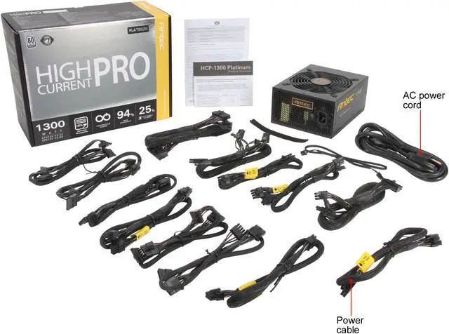 Alt view image 7 of 7 - Antec HCP-1300 Platinum 1300W ATX12V / EPS12V SLI CrossFire 80 PLUS PLATINUM Certified Full Modular Active PFC Power Supply - Intel Haswell Fully Compatible