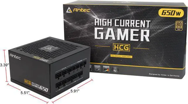 Alt view image 10 of 10 - Antec High Current Gamer Series HCG650 Gold, 650W Fully Modular, Full-Bridge LLC and DC to DC Converter Design, Full Japanese Caps, Zero RPM Manager, Compacted Size 140mm, 10 Year Warranty
