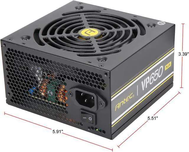 Alt view image 6 of 7 - Antec Value Power Series VP650 Plus, 650W Non-Modular, 80 PLUS Certified, Thermal Manager, CircuitShield Protection, 120mm Silent Fan with 3-Year Warranty