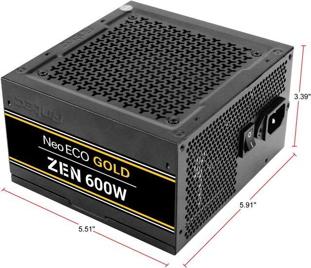 Alt view image 10 of 14 - Antec NeoECO Gold Zen NE600G Zen Power Supply 600W, 80 PLUS GOLD Certified with 120mm Silent Fan, LLC + DC to DC Design, Japanese Caps, CircuitShield Protection, 5-Year Warranty
